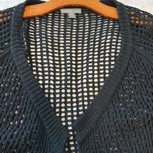 James Perse size 1 fishnet waterfall cardi shrug cardigan tie at the waist